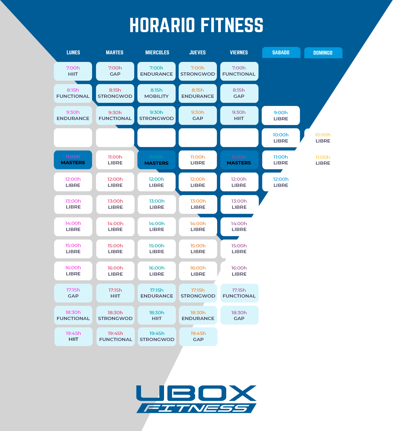 Horario UBOX Fitness Granollers